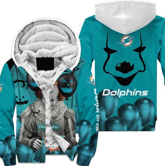 MIAMI DOLPHINS PENNYWISE THE DANCING CLOWN IT HALLOWEEN 3D ALL OVER PRINT HOODIE – LIMITED EDITION