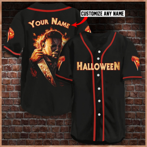 MICHAEL MYERS HALLOWEEN CUSTOM PERSONALIZED NAME BASEBALL JERSEY – LIMITED EDITION