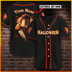 MICHAEL MYERS HALLOWEEN CUSTOM PERSONALIZED NAME BASEBALL JERSEY – LIMITED EDITION