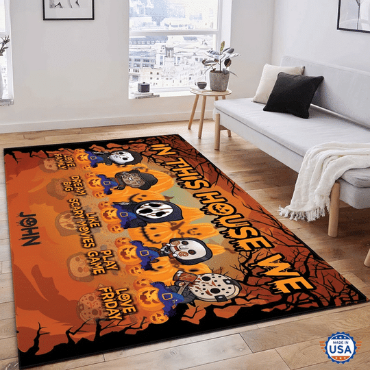 PERSONALIEZED CHIBI HALLOWEEN HORROR CHARACTERS RUG – BBS
