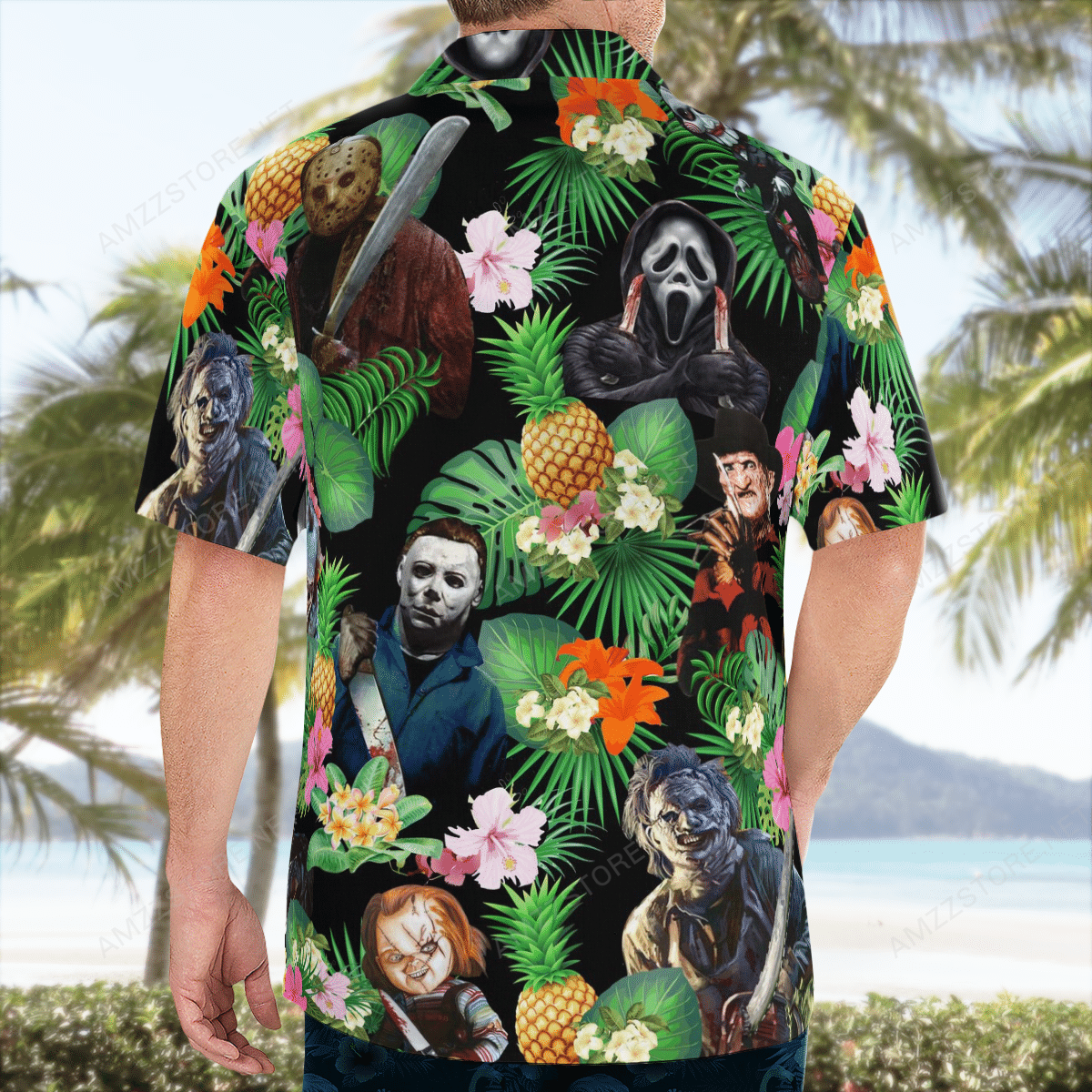 PINEPAPPLE HALLOWEEN HORROR CHARACTERS HAWAIIAN SHIRT – LIMITED EDITION
