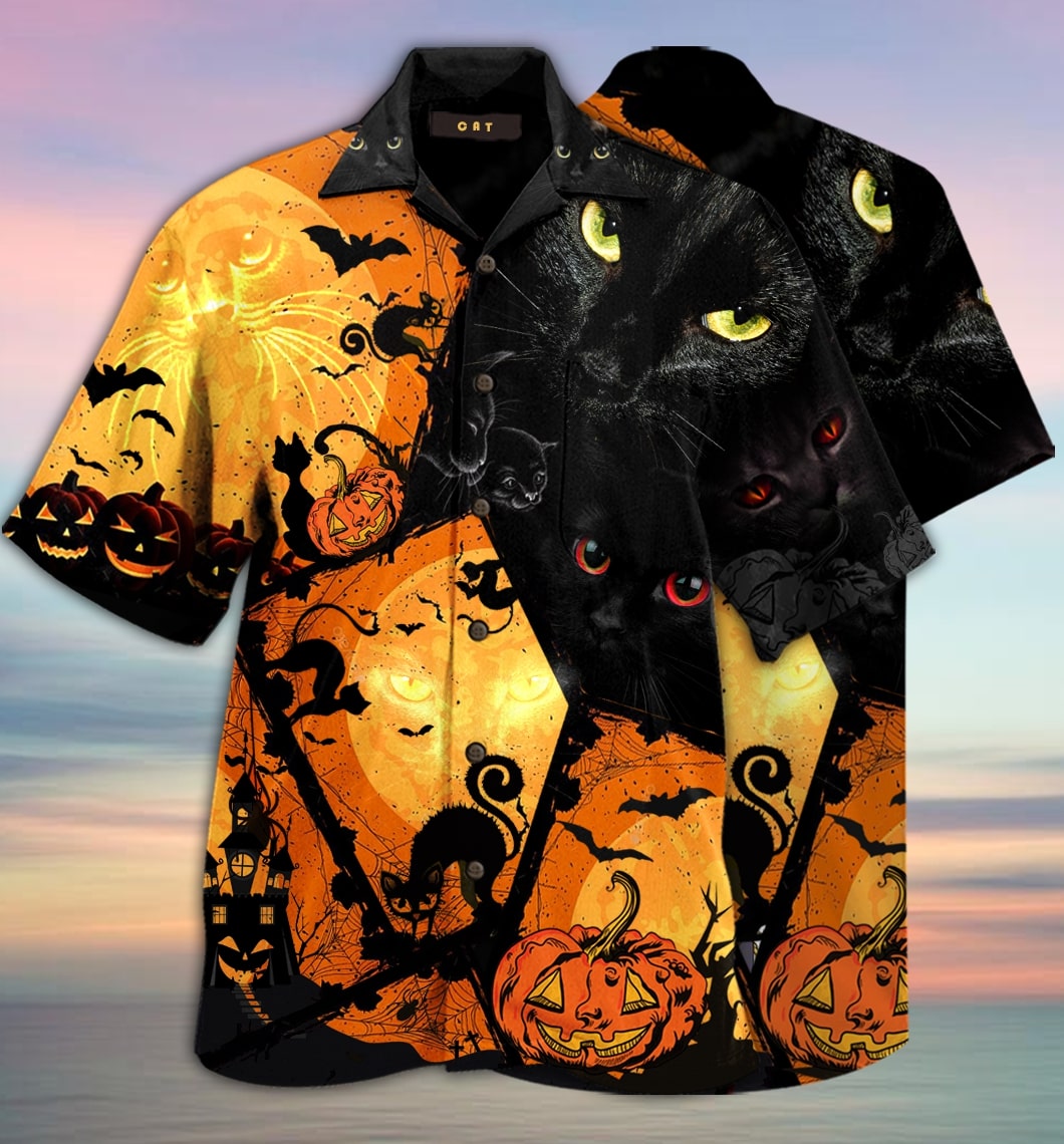 [SPECIAL EDITION] BLACK CAT HALLOWEEN HAWAIIAN SHIRT – MARIA