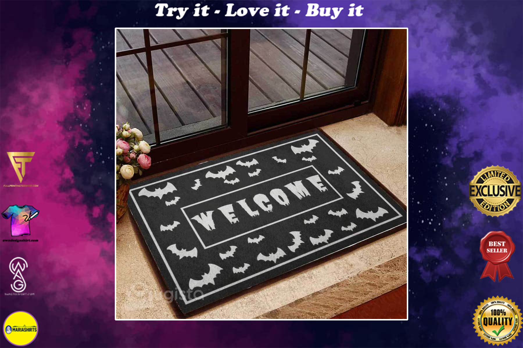 [SPECIAL EDITION] CRAZY BATS WELCOME HALLOWEEN DOORMAT – MARIA