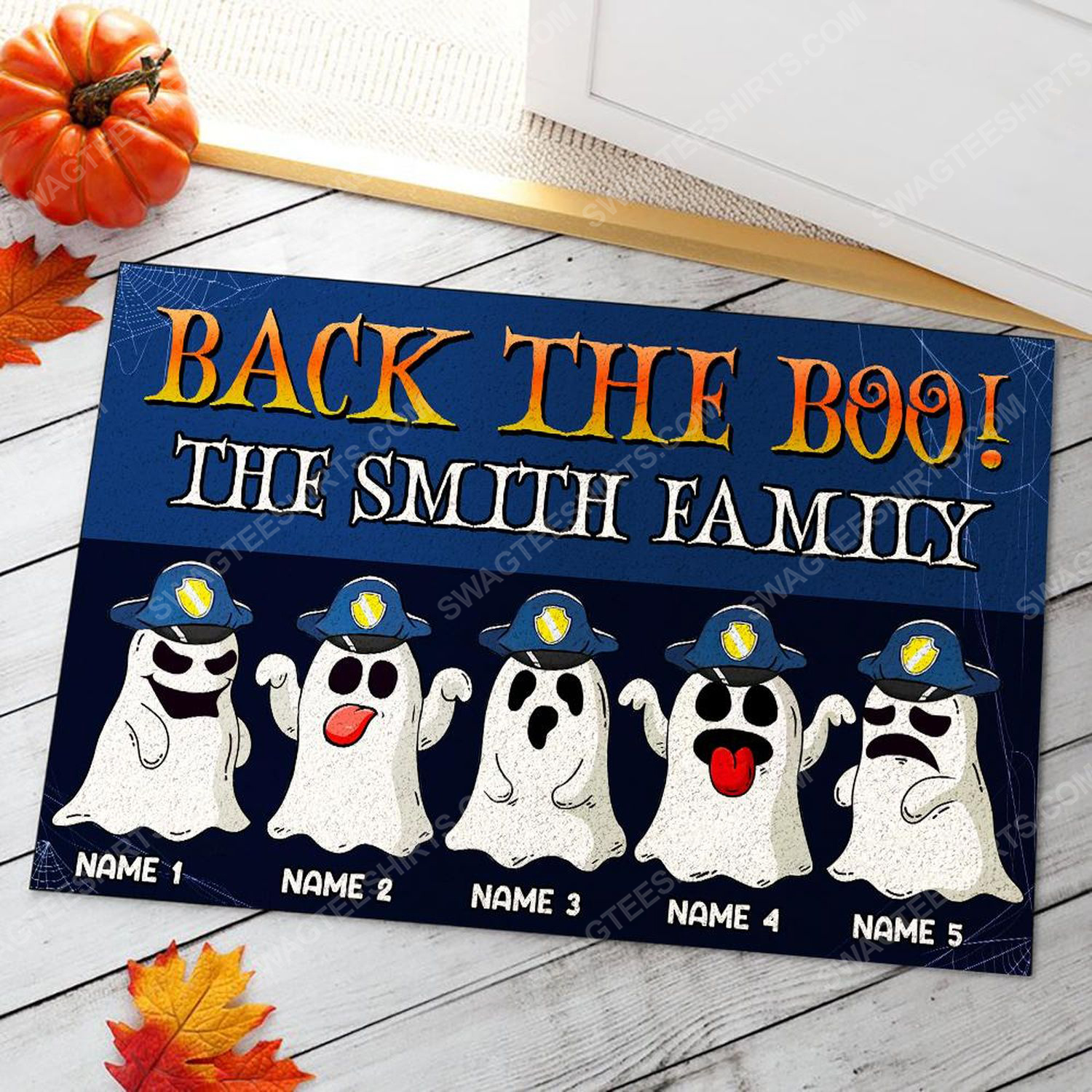 [SPECIAL EDITION] CUSTOM HALLOWEEN FOR POLICE FAMILY BACK THE BOO DOORMAT – MARIA