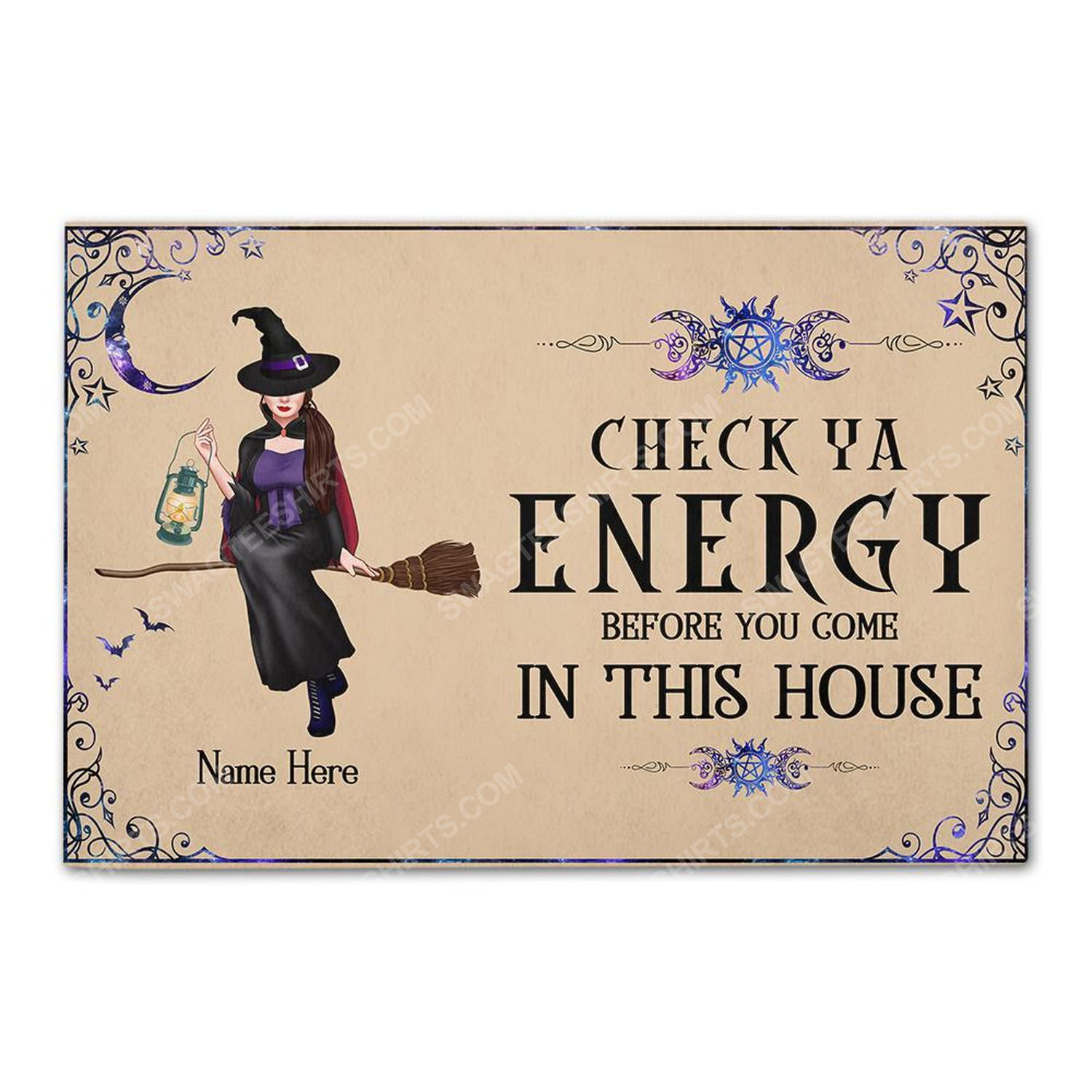 [SPECIAL EDITION] CUSTOM HALLOWEEN FOR WITCH GIRL CHECK YA ENERGY BEFORE YOU COME IN THIS HOUSE DOORMAT – MARIA