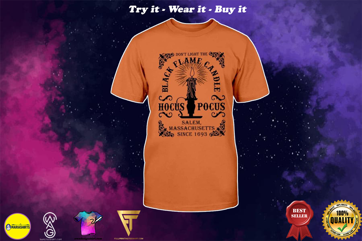 [SPECIAL EDITION] HALLOWEEN DONT LIGHT THE BLACK FLAME CANDLE HOCUS POCUS SINCE 1963 SHIRT – MARIA