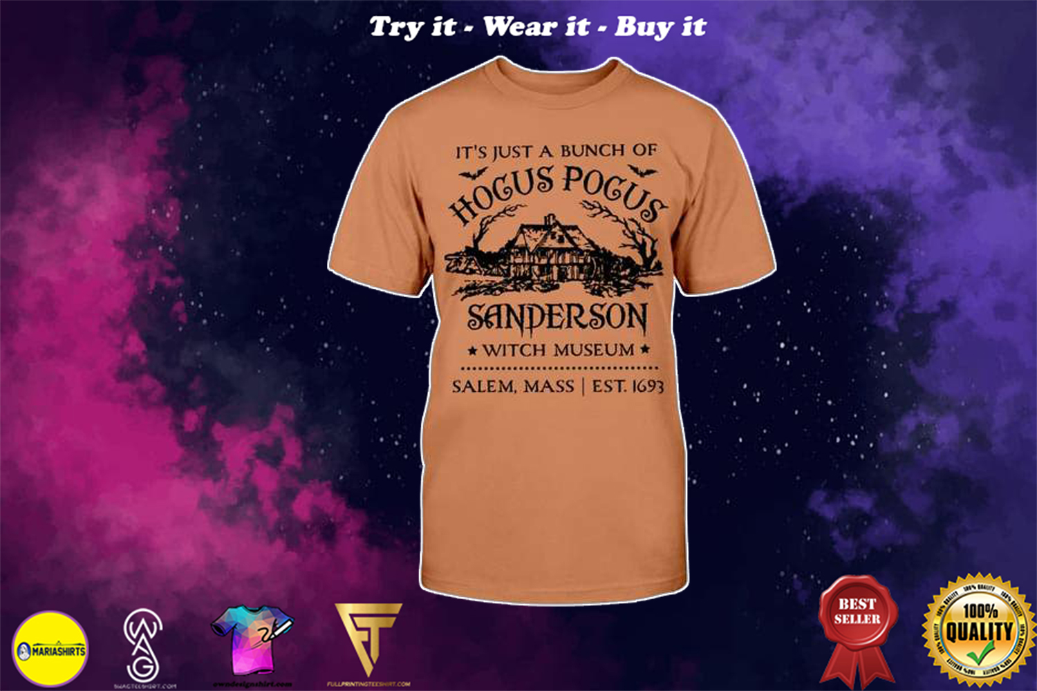 [SPECIAL EDITION] HALLOWEEN ITS JUST A BUNCH OF HOCUS POCUS SANDERSON WITCH SHIRT – MARIA