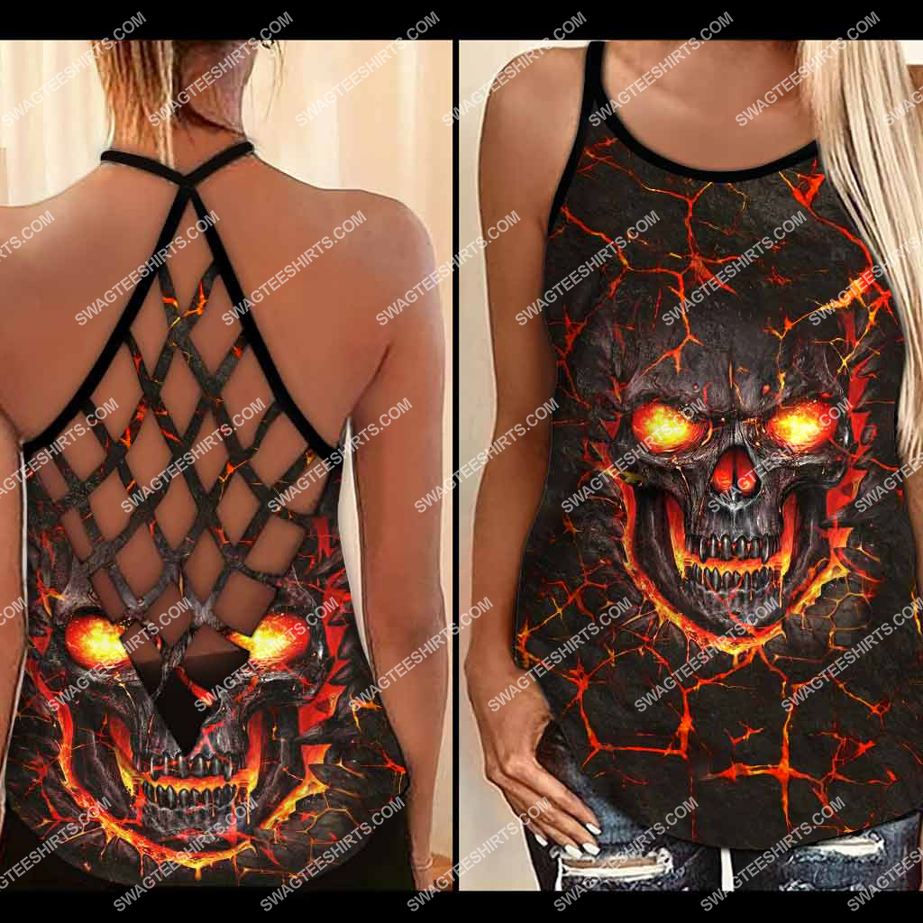 [SPECIAL EDITION] HALLOWEEN LAVA SKULL FIRE CRISS CROSS TANK TOP – MARIA