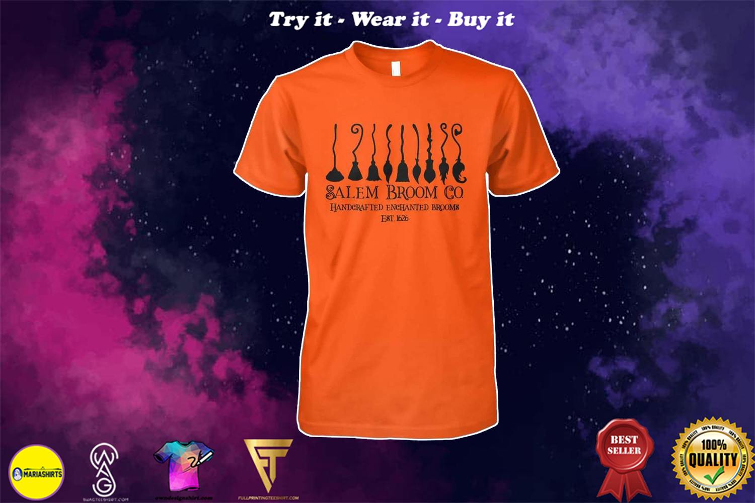 [SPECIAL EDITION] HALLOWEEN SALEM BROOM CO ENCHANTED EST 1626 SHIRT – MARIA