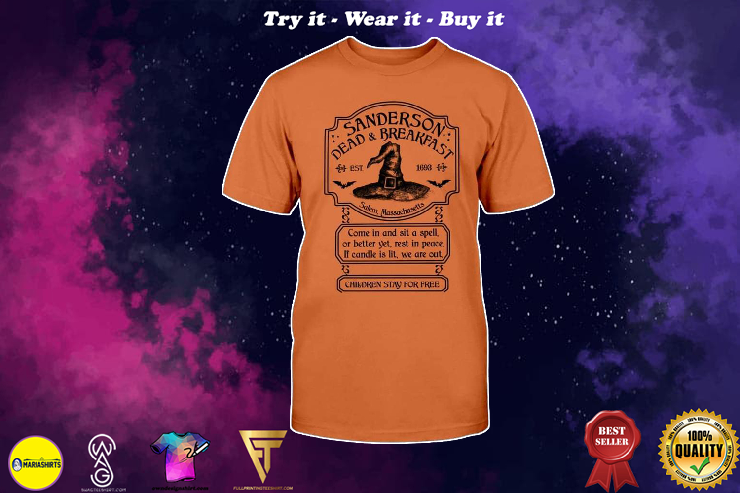 [SPECIAL EDITION] HALLOWEEN SANDERSON DEAD AND BREAKFAST WITCH HAT SHIRT – MARIA