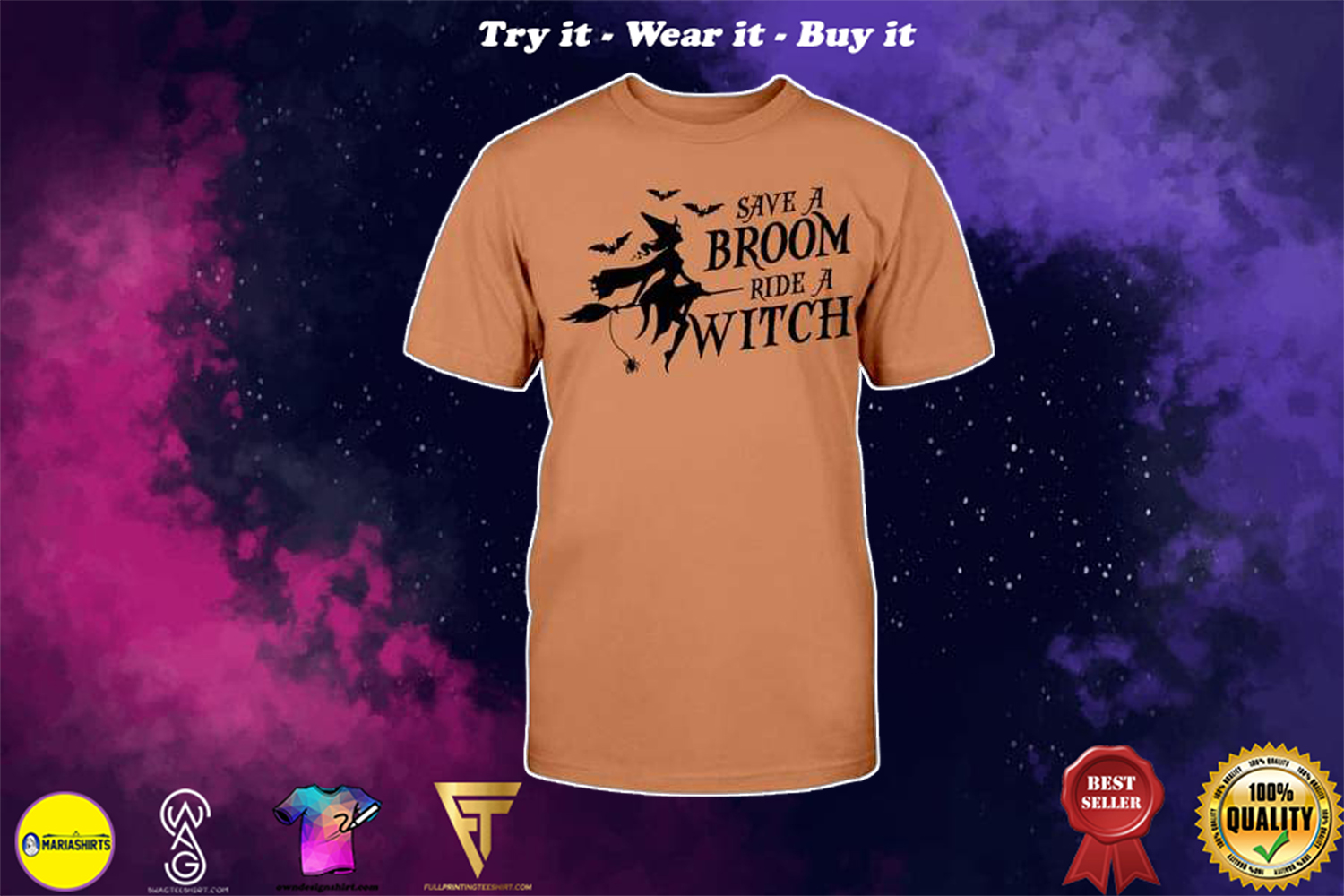 [SPECIAL EDITION] HALLOWEEN SAVE A BROOM RIDE A WITCH SHIRT – MARIA