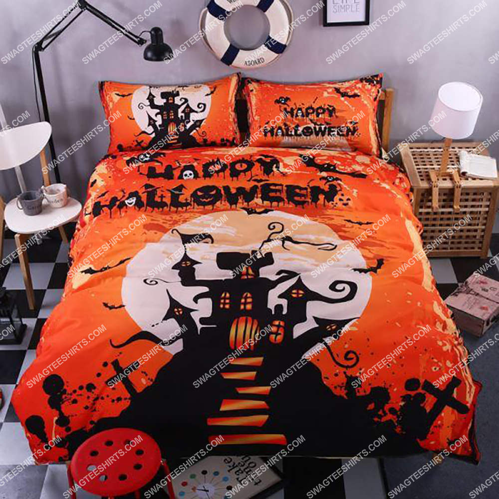 [SPECIAL EDITION] HAPPY HALLOWEEN AND HORROR PUMPKINS FULL PRINTING BEDDING SET – MARIA