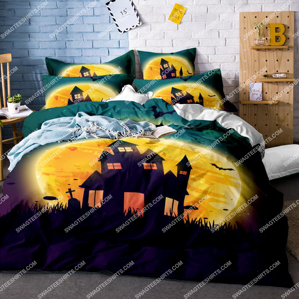 [SPECIAL EDITION] HAPPY HALLOWEEN GHOST HOUSE AND PUMPKIN FULL PRINTING BEDDING SET – MARIA