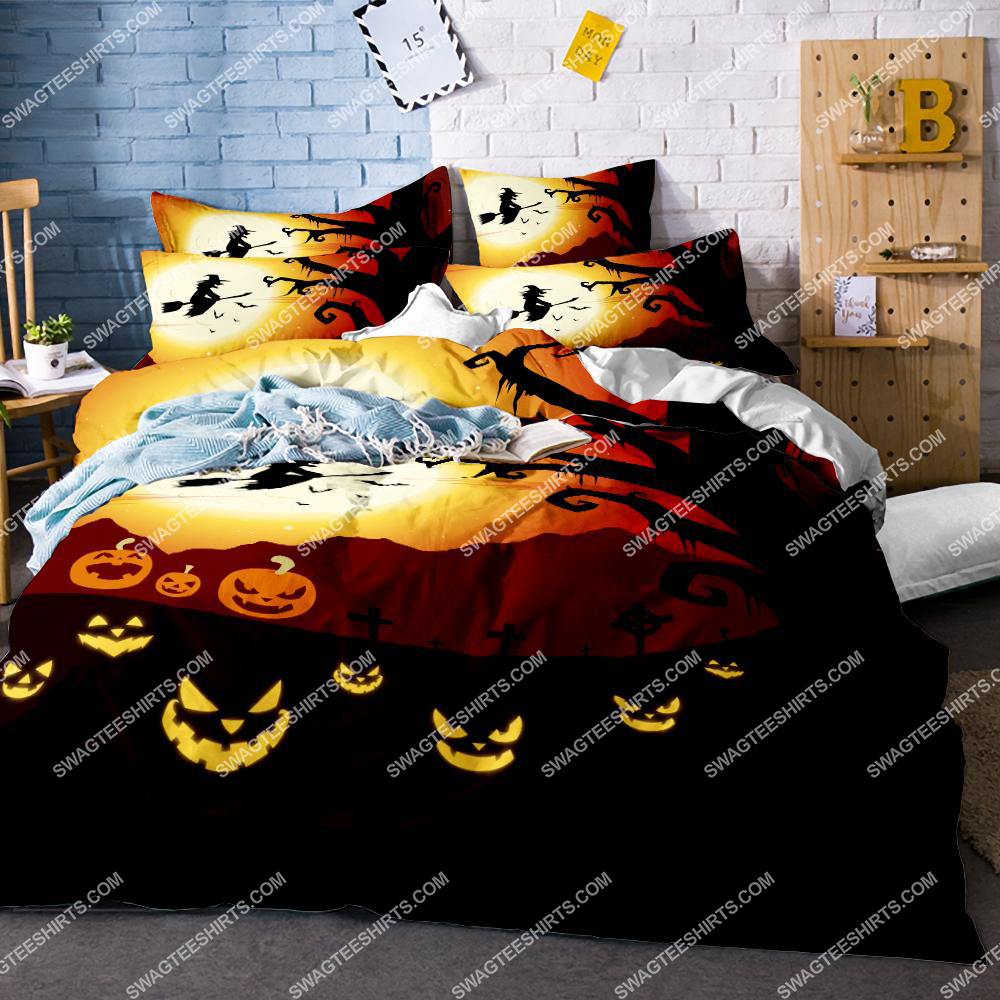 [SPECIAL EDITION] HAPPY HALLOWEEN PUMPKIN AND BAT FULL PRINTING BEDDING SET – MARIA