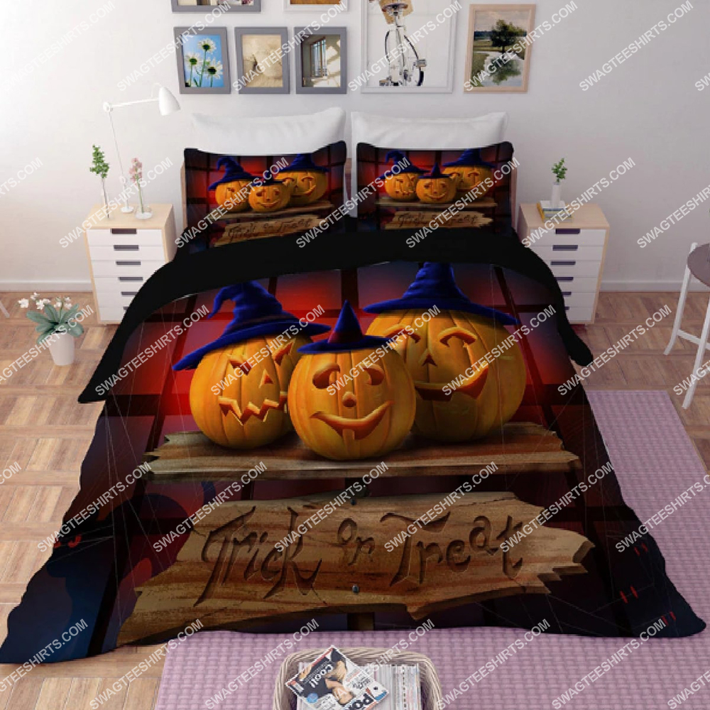 [SPECIAL EDITION] HAPPY HALLOWEEN PUMPKIN TRICK OR TREAT FULL PRINTING BEDDING SET – MARIA
