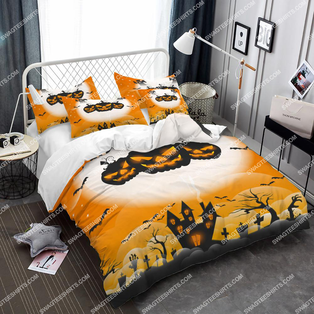 [SPECIAL EDITION] HAPPY HALLOWEEN THE CREEPY PUMPKIN FULL PRINTING BEDDING SET – MARIA