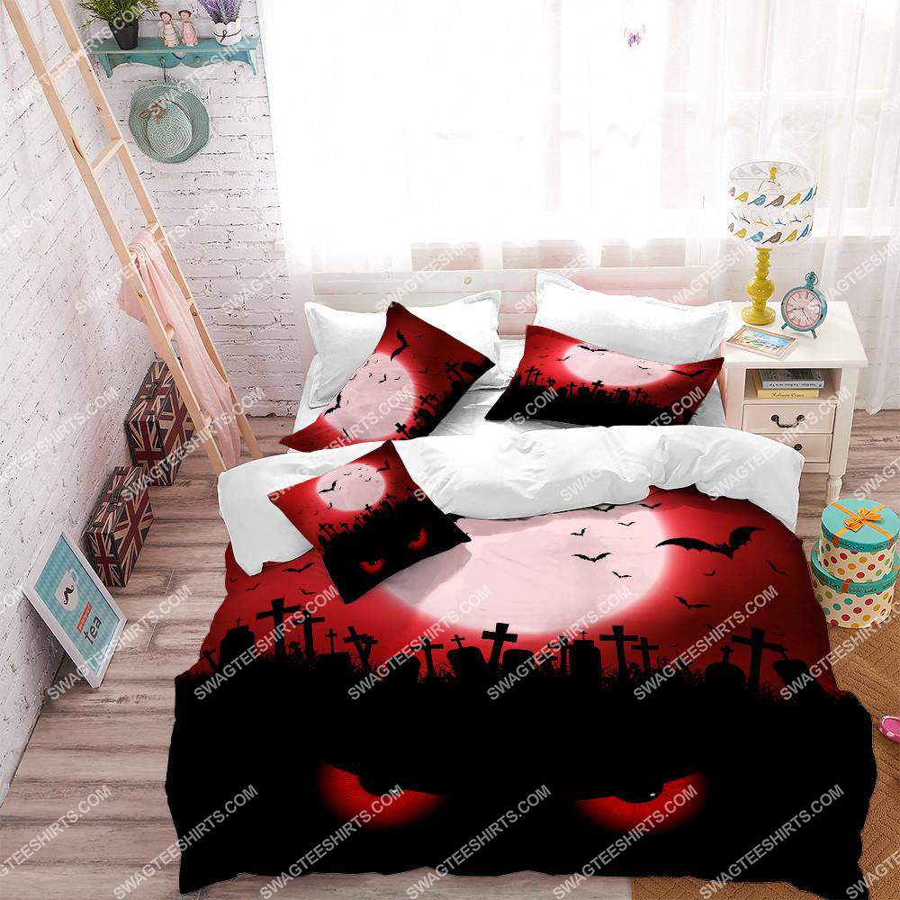 [SPECIAL EDITION] THE CREEPY CAT AND HALLOWEEN NIGHT FULL PRINTING BEDDING SET – MARIA