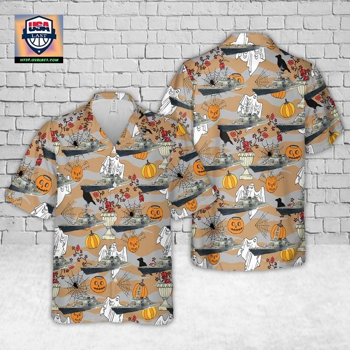 US NAVY USS COLE (DDG-67) ARLEIGH BURKE-CLASS DESTROYER HALLOWEEN HAWAIIAN SHIRT – USALAST