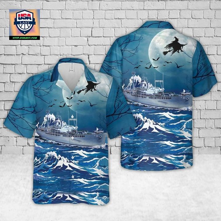 US NAVY U.S.S. TIDEWATER (AD-31) HALLOWEEN HAWAIIAN SHIRT – USALAST